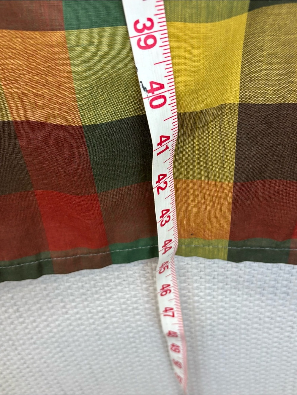 Men's Plaid Long Coat in Red, Yellow & Green - Picture 11 of 11